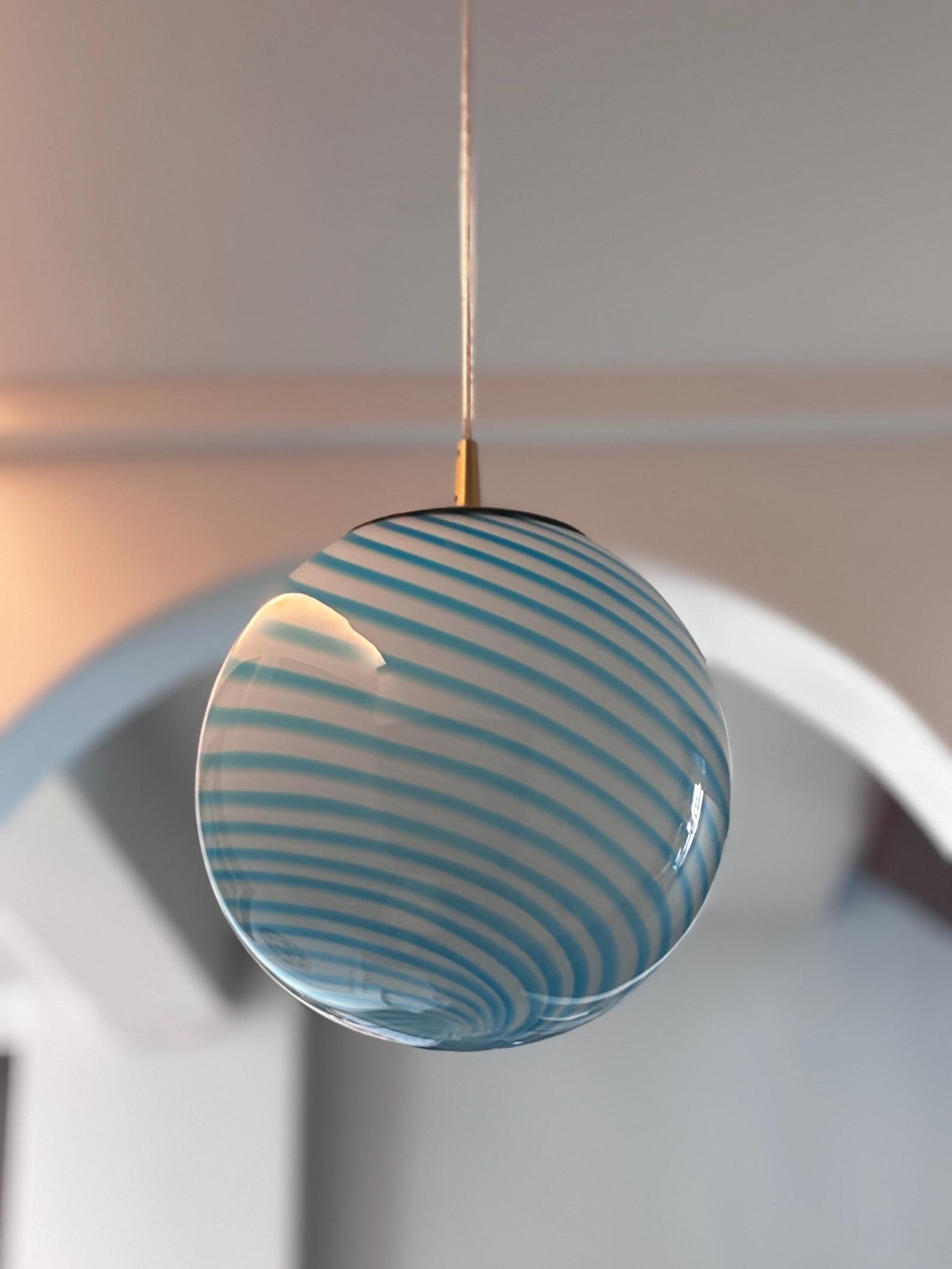 hand blown glass globe pendant
